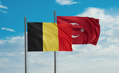 Turkey and Belgium flag