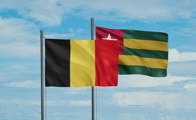 Togo and Belgium flag