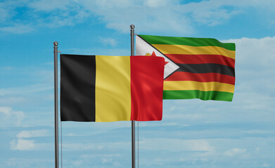 Zimbabwe and Belgium flag