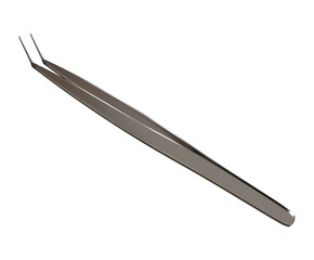 Realistic 3d Tweezer rendering, steel tweezer for design element 