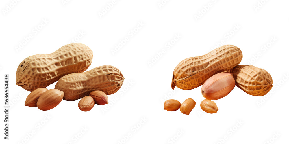 Poster peanuts in shell on transparent background