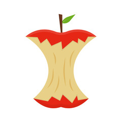 Apple food waste. Leftover food. Vector.