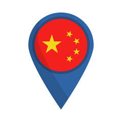 China flag map pin. China travel. Vector.