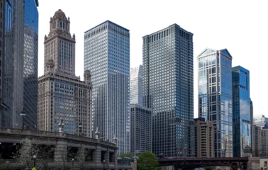 Cercles muraux Skyline Chicago skyline isolated at white transparent background, PNG. United States 