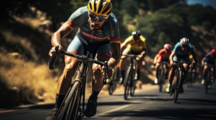 Cyclist competing in professional race
