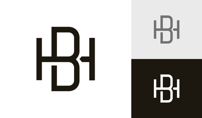 Letter HB initial monogram logo design