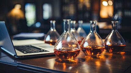 Science Supplies and researcher at laboratory, Generative AI