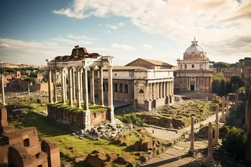 Crédence de cuisine en verre imprimé Rome Famous Roman ruins in Rome