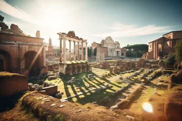 Famous Roman ruins in Rome - obrazy, fototapety, plakaty