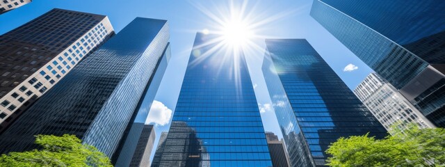 Central Business District, Office building low angle photography, generative ai