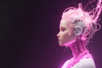 Beautiful female robot with artificial intelligence