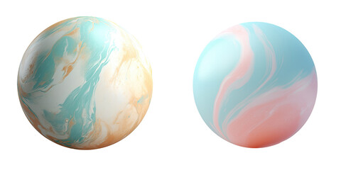 Marble textured ball on a transparent background