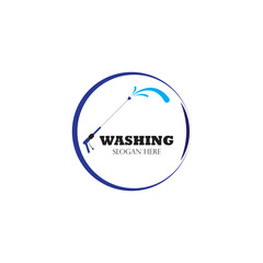 Pressure washing logo template, Cleaning vector design. Tools illustration.