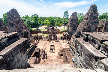 views of angkor wat complex in cambodia