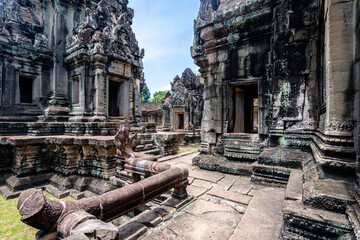 views of angkor wat complex in cambodia - obrazy, fototapety, plakaty