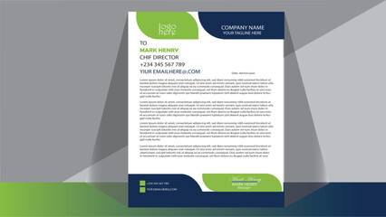 Modern letterhead design with clean blue...Premium Vector | Abstract letterhead template | Letterhead template Letterhead Template Vecto