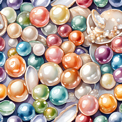 Colorful pearls, beautiful illustration image. 