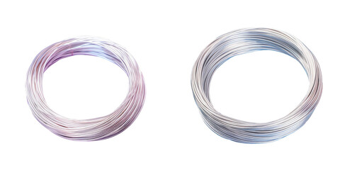 silver jewelry wire on transparent background
