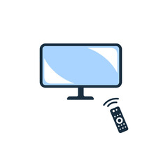 Tv icon, Television symbol illustration in outline style. Remote tv flat icon