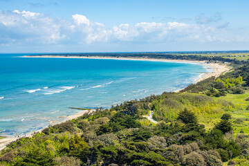 Conche des Baleines beach on the Ile de Ré island on a sunny day in France