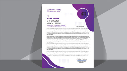 Modern letterhead design with clean blue...Premium Vector | Abstract letterhead template | Letterhead template Letterhead Template Vecto