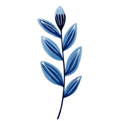 Hand drawn leaf in the traditional ethnic folklore style. Bright watercolor foliage