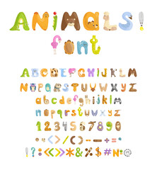 Fototapeta premium Collection of Letters, Numbers and Punctuation Marks.