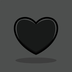 Black Heart Icons Set Vector