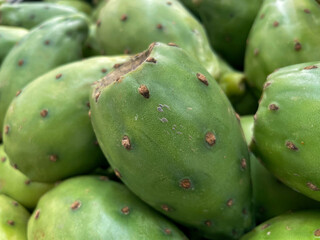 Market Delights: Green Prickly Pears on Display