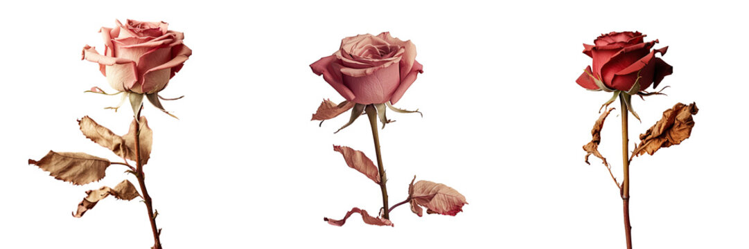Studio photo of a dried rose on Valentine s Day