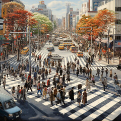 Obraz premium people walking on the street