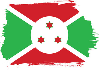 reative hand-drawn brush stroke flag of BURUNDI country vector illustration