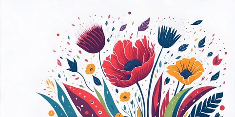 Fototapeta na wymiar Poppies flowers. AI generated illustration