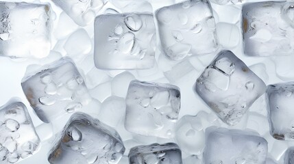 Ice cubes for cooling food on a white background