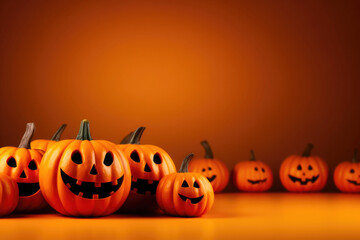 Whimsical Pumpkin Character in Festive Halloween Scene