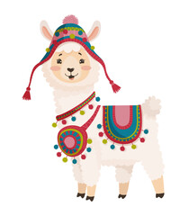 Illustration of a cute Llama © Marina