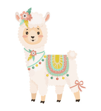 Illustration of a cute Llama