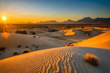 An awe-inspiring view of a hot desert - AI generative