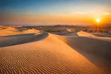 Fototapeta na wymiar An aw-inspiring view of a hot desert - AI generative