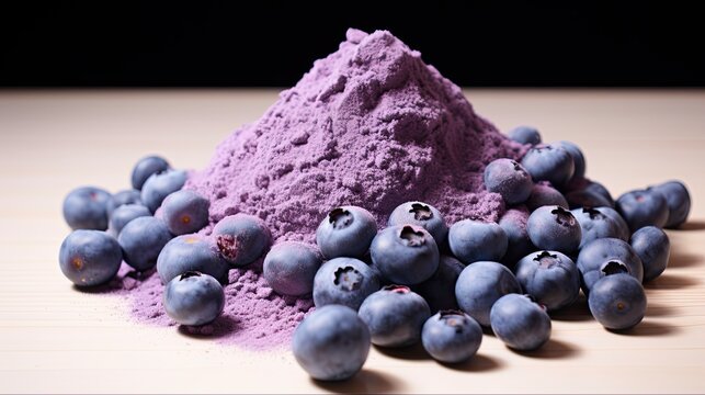 Blueberry Powder - A Healthful Antioxidant Superfood from Nordic Berries, Rich in Nutrients and Freeze Dried for Convenience: Generative AI