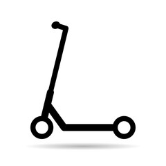 Electric scooter shadow icon, urban flat eco friendly transport, vehicle vector illustration