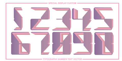  assorted digital custom vector numbers. minimum. Color gradation. Dark. Banner Network. 3d effect. Design. futuristic. Paper cut or effect. Luxury. Premium. (61)