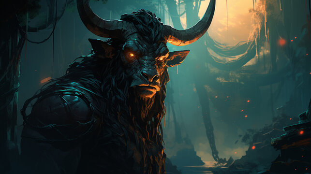minotaur monster in the night