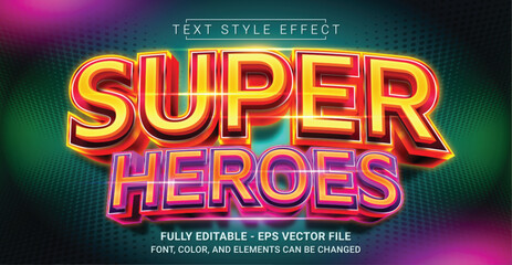 Super Heroes Text Style Effect. Editable Graphic Text Template.