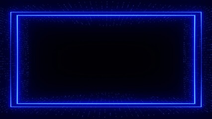 Obraz premium Neon light frame, neon light picture photo frame,blue background, neon light wallpaper