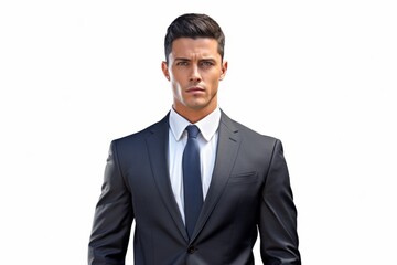 Smiling european man guy suit businessman business assistant person office employee company manager entrepreneur job advisor startup analyst CEO employer marketing investor white background mockup