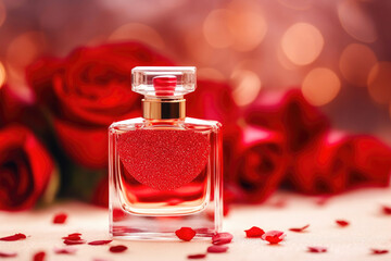 Obraz na płótnie Canvas Red Rose Perfume: A Fragrant Love Story