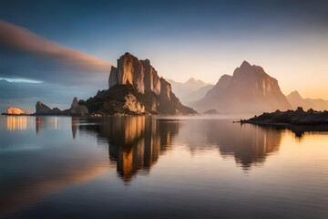 sunset over the lake