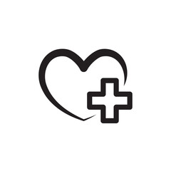 Fototapeta premium heart pulse vector icon, illustration. Red heartbeat line icon