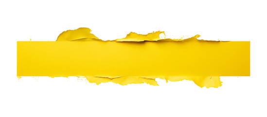 Yellow torn cardboard paper isolated on background. Copy space for message. Generative AI